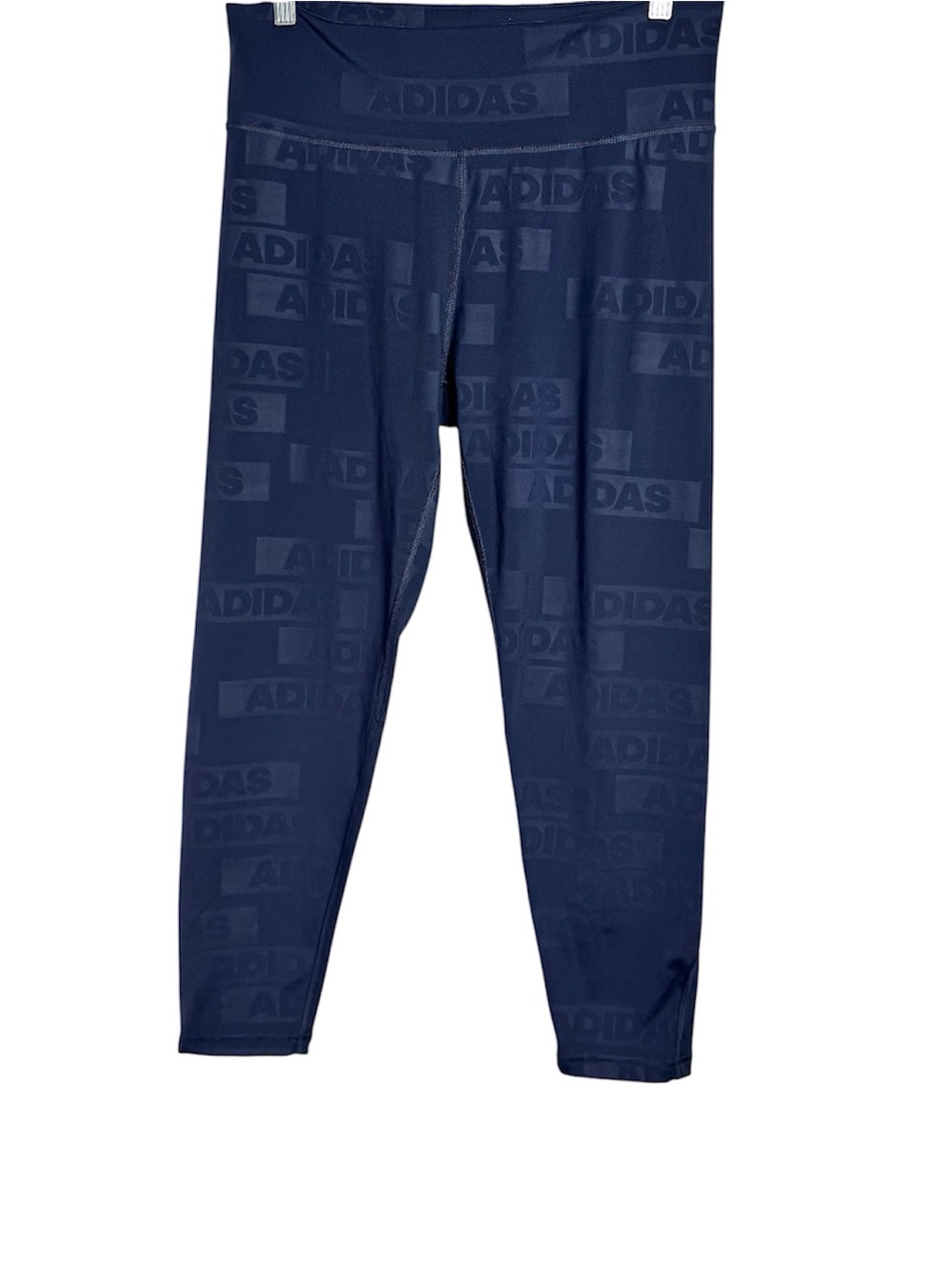 Adidas All Over Embossed Print Leggings in Blue Size XL Athletic Training